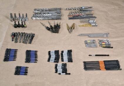 Lot Of 100+ Assorted Fastener Driver Bits & Drill Bits