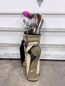 Mountain Pak Carry Golf Bag with Mixed 9-Club Men&rsquo;s Right-Hand Set, Steel Shafts, Headcovers
