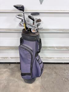 Mixed Complete Men&rsquo;s Right-Handed Golf Club Set w/ Driver, Irons, Putter, Cart Bag &ndash; Purple & Arnold Palmer Sport Hausen Men&rsquo;s Vintage Golf Club Set with Leather Bag, 7 Clubs, Steel Shafts