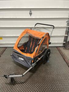 InStep Quick-N-EZ Double Child Bike Trailer with Stroller Conversion, 16" Wheels, 80 lbs Capacity