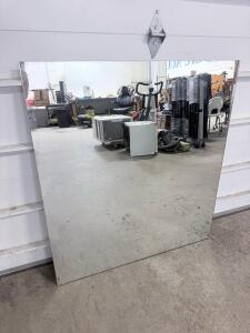 (2) Large Frameless Rectangular Wall Mirrors &ndash; 41&rdquo;x45&rdquo;, Minor Corner Chips, Gym/Studio/Home