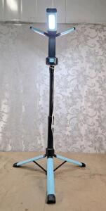 (1) GoGonova Rechargeable Work Light W/ Stand, Charging Cable & Triple LED Lamps - 4000/6500K Dimmable, Detachable Tripod,