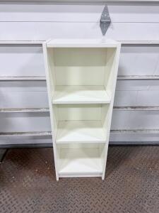 White 3-Shelf Bookcase with Adjustable Shelves, 36" H x 24" W x 12" D