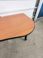 Ergonomic Rolling Training Table, Curved Laminate Top, 60"x24", Black Legs, Casters - 5