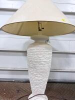 Contemporary Off-White Textured Ceramic Table Lamp with Fabric Shade, 27&ndash;30" Tall - 5