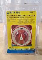 (1) Blue Sea 9002e e-Series Selector Battery Switch AFD 4-Position & (4) Camper Shell Mounting Clamps - 2