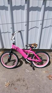 Barbie 16-Inch Girls Pink Kids Bicycle, Steel Frame, Coaster Brake, Single Speed