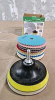 (1) 4" Diamond Polishing Pad Set & Assorted Grit 5" Sanding Disks & Belts - 2