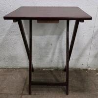 Folding Wooden TV Tray Table & Adjustable Aluminum Medical Transfer Bench Bath Chair With Arms - 4