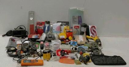 Mixed Lot of 30+ Tools: Craftsman, DeWalt, Klein, Scanner, Heat Gun (Turns On), Electrical Testers & More