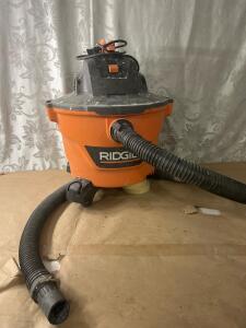 RIDGID 12 Gallon Wet/Dry Shop Vac, 5.0 HP, Corded, 1-7/8" Hose, Orange/Black- item has been tested and works.