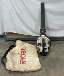 RYOBI 340BV blower/vac (Engine has compression), RYOBI leaf blower vacuum dust bag.