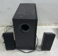 VIZIO S3821w-C0 3piece surround sound system( unable to test), FARBERWARE small knife block with knives (4 knives and kitchen sheers),(2) NO SPIll liquid laundry detergent holders, 2 garage bike organizers. And much more. - 4