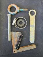 Large Mixed Lot Industrial Pipe Fittings, Bolts, Tools & Hardware, 40+ Pieces, 1" Galvanized - 8