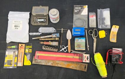Mixed Hand Tools Lot &ndash; Multimeter, Stanley, Milwaukee, Keys, Hardware, Fittings, Vintage