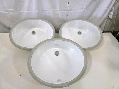 Changie CG1626 Oval Under-Mount Bathroom Sink, 17"x14", White, UPC/CSA Certified, Made in China