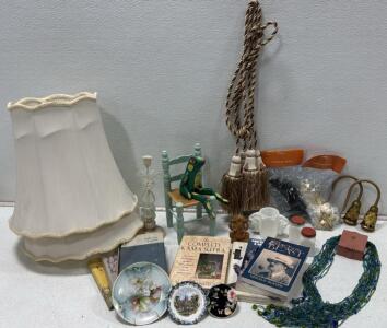 Home decor featuring vintage lamp shades and an amazing book on Kama Sutra by Alain Danilou. This lot is perfect for for the at home adventurists!