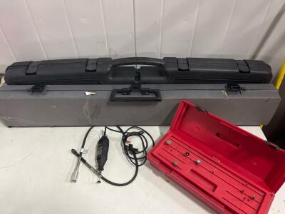 Dremel MultiPro 395 Rotary Tool Kit, Flex Shaft 225, 35,000 RPM, Cases, Accessories, Corded- item has been tested and works (2) hardshell rifle cases