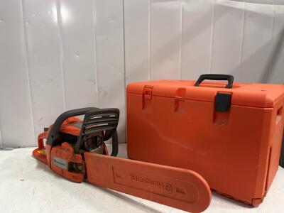 Husqvarna 235 X-Torq Gas Chainsaw with 16" Bar & Hard Case, Chain Brake, Anti-Vibration, TESTED, has compression
