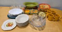 Mixed Dinnerware Set &ndash; Ceramic Mugs, Bowls, Serving Platters, Fruit & Floral Designs And More