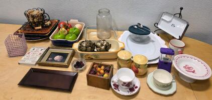 Mixed Assorted Kitchenware & Tableware Lot &ndash; Ceramic Trays, Mugs, Art, Book, Decor And More
