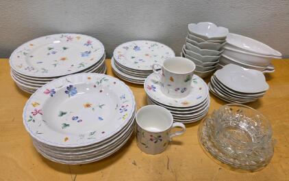 Mikasa Maxima Sorrento & Corning 40+ Piece Dinnerware Set, Floral & White And More