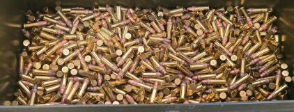 Huge Bulk .22LR Rimfire Ammo, Lead Round Nose, Loose, in Military Fat 50 Ammo Can, "P" Headstamp- Unknown Exact Count
