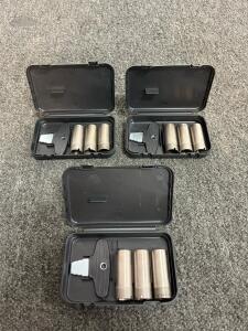 3 Sets Stainless Flush Shotgun Choke Tubes with Wrenches, Hard Cases, 12 Gauge, 3 Tubes per Set