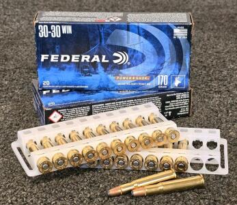 Federal Power-Shok 30-30 Win 170gr JSP RN Ammo, 2 Boxes (40 Rounds), Made in USA