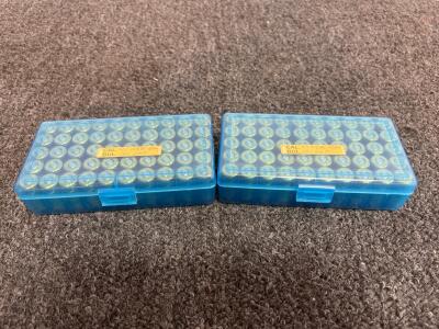.45 ACP 185gr JHP Reloaded Ammunition, Brass Case, 2 Boxes (100 Rounds), Plastic Cases