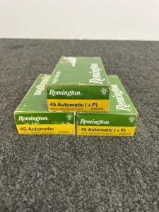 Remington .45 ACP 185gr JHP +P & Standard Ammo, 3 Boxes High Velocity, R45AP6/R45AP2