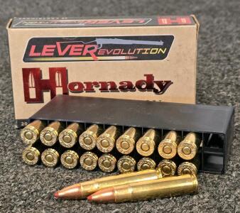 Hornady LEVERevolution 35 REM 200gr FTX Ammo, Box of 20, Factory New, Brass Case, Polymer Tip