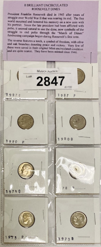 (8) Brilliant Uncirculated Roosevelt Dimes