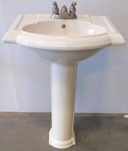 Kohler Memoirs Classic K-2238-8 Pedestal Sink With Faucet, White, 24-3/16" x 19-7/8"