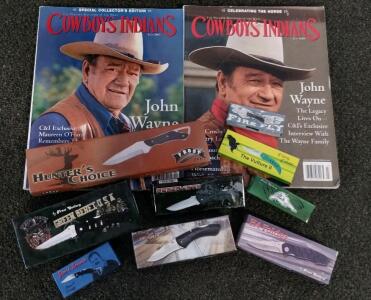 Frost Cutlery Knife Collection & 2 Cowboys & Indians John Wayne Collector Magazines July 2007 & 2009