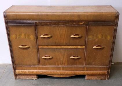 Vintage Art Deco Sideboard/Buffet, 1930s-40s, Wood, 2 Drawers, 2 Cupboards