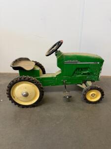 John Deere 8310 Pedal Tractor, Green/Yellow Metal, Rear Hitch, Original Decals, Collectible