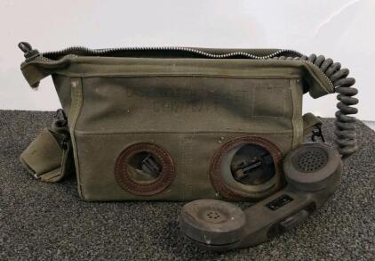 U.S. Army TA-312/PT Military Field Telephone with CY-1277/E/PT Carrying Case