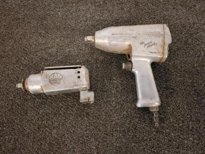 Snap-on IM510 1/2" Pneumatic Impact Wrench USA + Mac Tools 3/8" Air Ratchet, Both Vintage, unable to test.