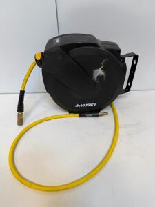Husky Retractable Air Hose Reel, 3/8 in. x 50 ft., Wall-Mount, Automatic Rewind