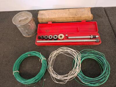 Cam Bearing Installer Tool Set, Metal Utility Bucket, 3x Rolls 12 AWG THHN Copper Wire