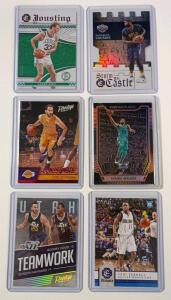 (6) Panini 2016-17 NBA : Larry Bird, DeMarcus Cousins, Rookie Yogi Ferrell, #/199 & #/99 Inserts