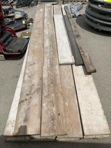Reclaimed Softwood Lumber, 14 Boards, 12Ft x 10In x 2In, Rustic Weathered Patina