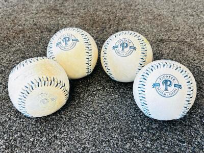 Official Pioneer League Game Baseballs by OT Sports &ndash; Set of 4 (Boise Hawk Baseball Game, Used)