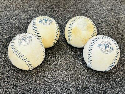 Official Pioneer League Game Baseballs by OT Sports &ndash; Set of 4 (Boise Hawk Baseball Game, Used)