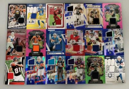 2023 Panini Optic/Prizm/Absolute Football Rookie Relic Card Lot, Barkley, Deebo, 18 Cards Total