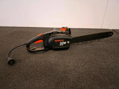 Remington M30016AW Electric Chainsaw, 3.0 HP, 16" Bar, 11.5A, 120V, Corded, powered on