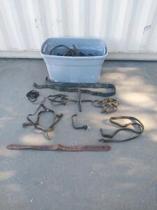 Vintage Horse Tack/Harness Components &ndash; Leather & Brass, Draft Horse Size