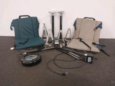 Greatland Outdoors Stadium Seats, CMC 3972A Magnifier Lamp, Jack Stands, REESE Trailer Hitch Receiver, & More