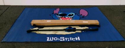 39-Inch Heavy Duty 40CR Steel Manual Tire Iron Bars, Set Of 2, And Blue Lilo & Stitch Rug